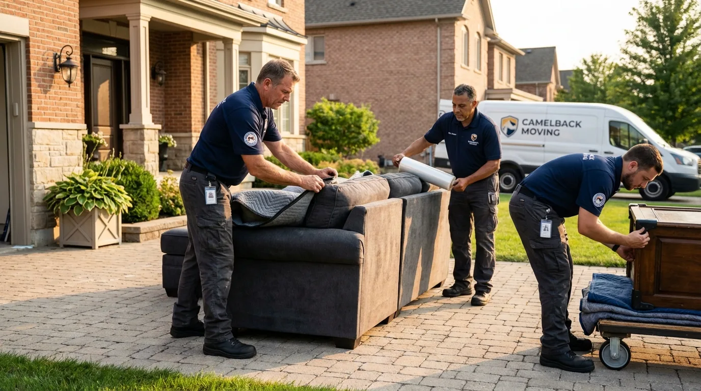 Large estate moving crew wrapping furniture in Blaine, TN